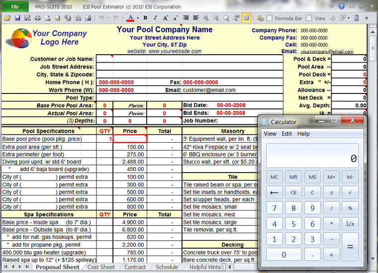 PRO SUITE Pool Design Estimating Software